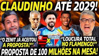  LOUCURA! ''CLAUDINHO ATÉ 2029 NO FLAMENGO POR 100 MILHÕES!'' MERCADO AGITADO NO FLA + NOVIDADES!