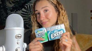 ASMR gum chewing and whisper ramble | tapping and chewing sounds