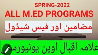 aiou all M ED program fee schedule spring 2022