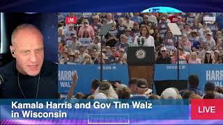 Kamala Harris and Coach Tim Walz in Eau Claire, Wisconsin