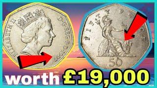 2 Ultra Rare UK 50 Pence 1997 Coin worth up $10,0000 !! Most Expensive Fifty pence to Look for!!