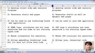 5 Difference between HTML and JSP technology | Advance Java JSP Programming Tutorial