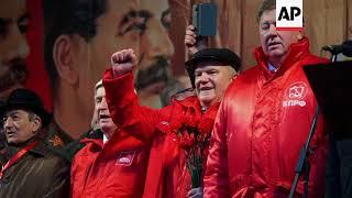 Communist supporters mark Bolshevik Revolution centennial