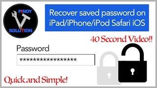 How To Recover Saved Password on iPad / iPhone / iPod Safari iOS 7