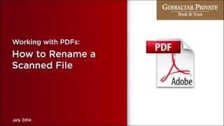 Working with PDFS: How to Rename a Scanned File