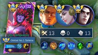 13 KILLS | SELENA MVP GAMEPLAY AND BEST BUILD (WATCH AND LEARN) | TOP GLOBAL SELENA! MOBILE LEGENDS