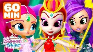 Shimmer Stops Evil Uzma & Zeta the Sorceress! w/ Shine & Leah | 1 Hour | Shimmer and Shine