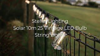 Stellar Lighting's Solar 10m 25 Vintage LED Bulb String Lights