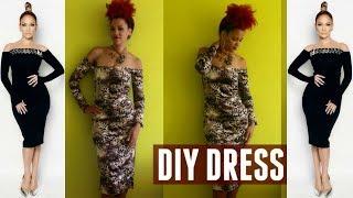 DIY Dress | Off the Shoulder Midi Dress inspired by Jennifer Lopez