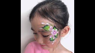 Double dip flower face painting tutorial