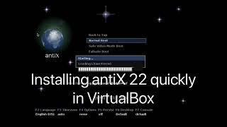 antiX 22 - Quick install in VirtualBox