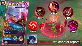 NOLAN NEW RED LIFESTEAL CHEAT DAMAGE BUILD! THE BEST ABNORMAL TRICK TO DOMINATE!?  - MLBB