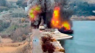 Russian army strikes reservoir in Ukraine’s Donetsk – Footage of moment of explosion