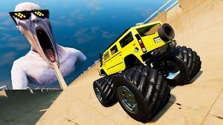 Epic Escape From The Shy Guy (SCP-096) Monster Truck VS Mega Ramp Gta 5 BeamNG.Drive | Beamax