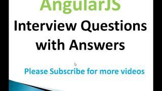 AngularJS Interview Questions with Answers | Top AngularJS Interview Questions