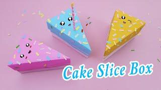 Origami Cake Slice Box Tutorial / Triangular Box / how to make paper cake box