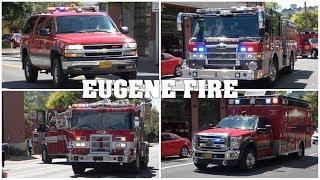 *DOWNTOWN FIRE RESPONSE* [Eugene-Springfield Fire] - Battalion 1, Truck 1, Engine 1 & Medic 21