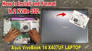 How to Install and Format Your M.2 NVMe SSD in your laptop - Asus VivoBook 14 X407UF.