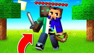 MINECRAFT pero COMPARTIMOS EL INVENTARIO Y CORAZONES 