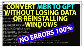 How to Convert MBR to GPT Without Losing Data or Reinstalling OS With Fix for Validation Failures