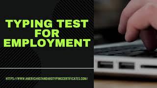 Typing Test Certificate for Employment