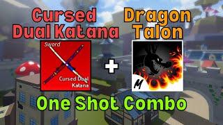 Cursed Dual Katana + Dragon Talon Combo | Roblox Blox Fruits