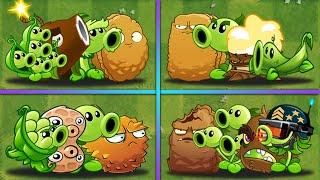 4 Team GREEN PEASHOOTER + BROWN Plants - Which Team Will Win? - PvZ 2 Team Plants Battlez