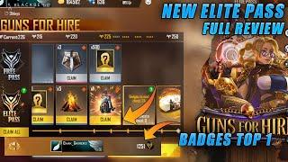 Free Fire New Elite Pass Full Review | Season 38 Elite Pass Free Fire | Guns For Hire Elite Pass