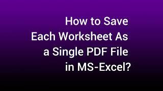 How to save entire workbook as a pdf file in Excel? | Method 1 | Excel Tips