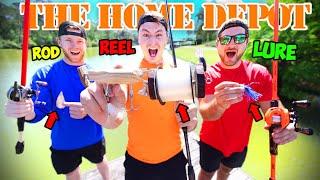 1v1v1 Home Depot BUILD YOUR OWN Fishing Challenge (Rod, Reel, Lures!)