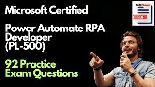 PL-500 Microsoft Power Automate RPA Developer Latest Practice Exam Questions | Exam PL-500