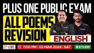 Plus One English - Public Exam - All Poems Revision | Xylem Plus One