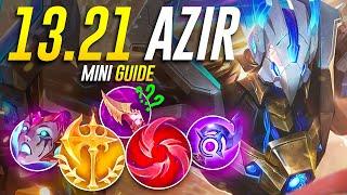 Patch 13.21 Azir Mini Guide (BEST RUNES AND ITEMS) | Challenger Azir Gameplay