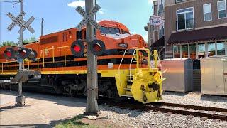 Prettiest 3 Locomotives You Will Ever See!  Big Locos On Small Short Line RR Indiana & Ohio Railway!