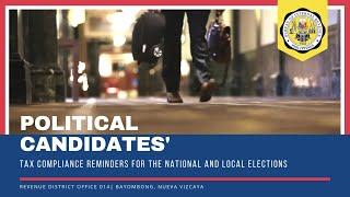 POLITICAL CANDIDATES' TAX COMPLIANCE REMINDERS FOR THE NATIONAL AND LOCAL ELECTIONS | BIR BAYOMBONG