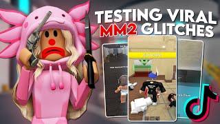 TESTING VIRAL MM2 TIKTOK GLITCHES.. (Murder mystery 2)