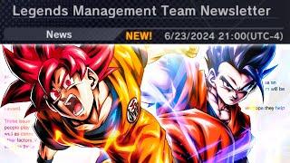 (Dragon Ball Legends) MASSIVE APP UPDATE! BREAKING DOWN THE MANAGEMENT NEWSLETTER!