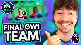 MY FINAL FPL GAMEWEEK 1 TEAM!  | My Gameweek 1 Draft Selection for Fantasy Premier League 2024/25