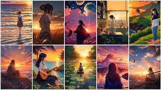 Sunset Anime dp pic for Sad Girl | Sad girls dp/images/photo/pics |Alone dp girl sad|Sad dp WhatsApp