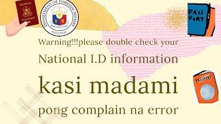 WARNING TUNGKOL SA NATIONAL I. D ( PLEASE DOUBLE CHECK YOU NATIONAL I.D INFORMATION)