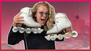 Trying Off Ice Skates For The First Time // Figure Skater Tries Roller Skating #1