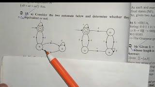 Consider the two automata below and determine whether they are equivalent or not / Bangla / Hindi