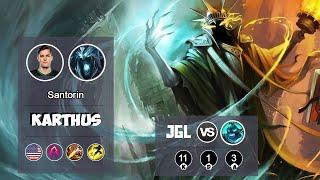 RANK 1 NA SANTORIN KARTHUS JUNGLE VS Hecarim | LOL | S9 NA Challenger - Full Gameplay