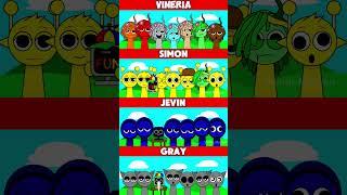 Vineria vs Simon vs Jevin vs Gray Incredibox Sprunki MIX VERSION #sprunki #simon #jevin