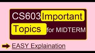 cs603 midterm Preparation Important Topics | cs603 mid term papers