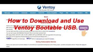 How to Download and Use Ventoy Bootable USB.