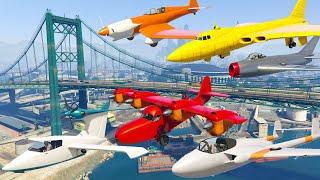 GTA V: Every Smuggler's Run Airplanes Flying Under The Bridge Best Longer Crash and Fail Compilation