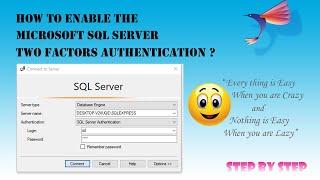 How to enable the Microsoft SQL server two factor authentication.