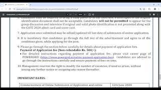 POWERGRID engineer trainee through GATE 2024