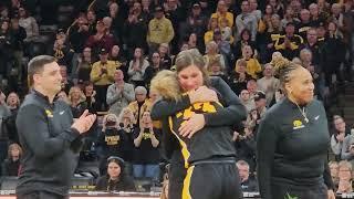 Iowa women's basketball senior day ceremony